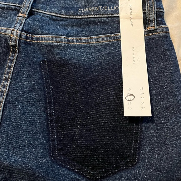 NWT CURRENT/ELLIOTT The Stiletto in Canal wash denim cropped 25 new with tags - Picture 7 of 8